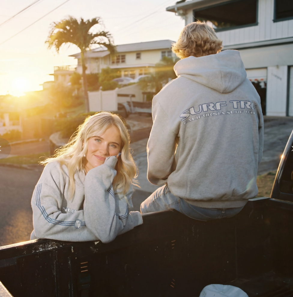 Surf Trip Vintage Plaid Hoodie