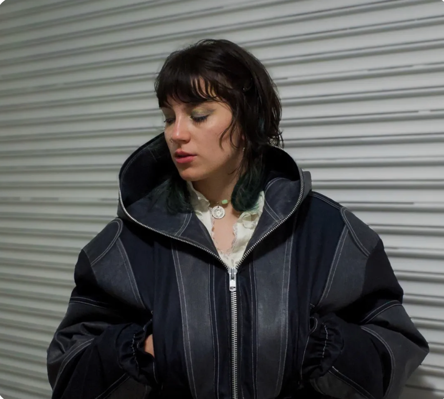 SPLIT-LINE DENIM BOMBER JACKET